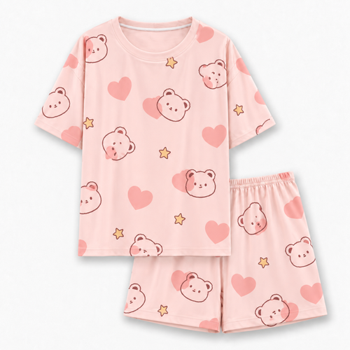 Pale Pink PJ Set With Built In Pads