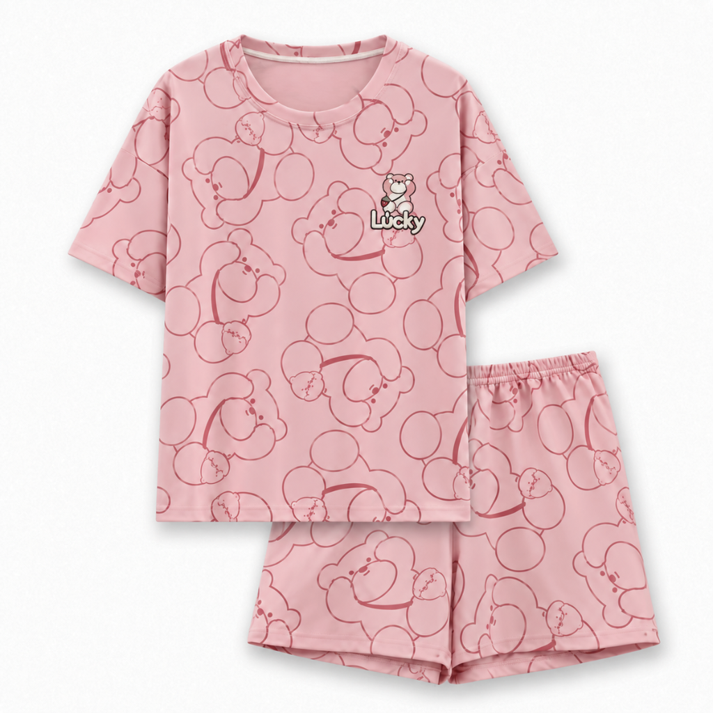 Pink PJ Set With Built In Pads